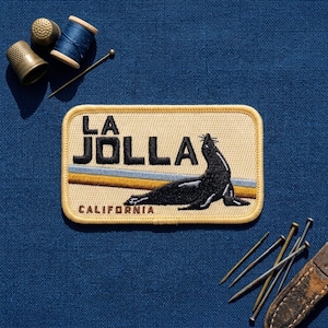 La Jolla California Seal Embroidered Patch – Coastal Travel Souvenir for Jacket Backpack Hat