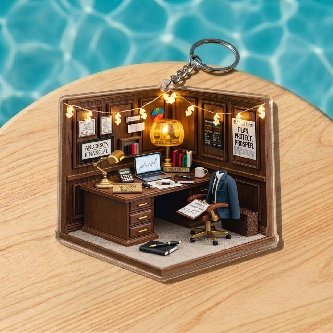Office Keychains Custom Office Keychain 2D Flat Acrylic, Personalized Desk Keyring ...