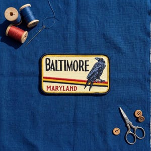 Baltimore Maryland Raven Embroidered Patch – Travel Souvenir for Jacket Backpack Hat