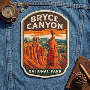 Bryce Canyon National Park Utah Embroidered Patch – Detailed Desert Landscape Travel Souvenir for Jacket Backpack Hat, Hiking Gift