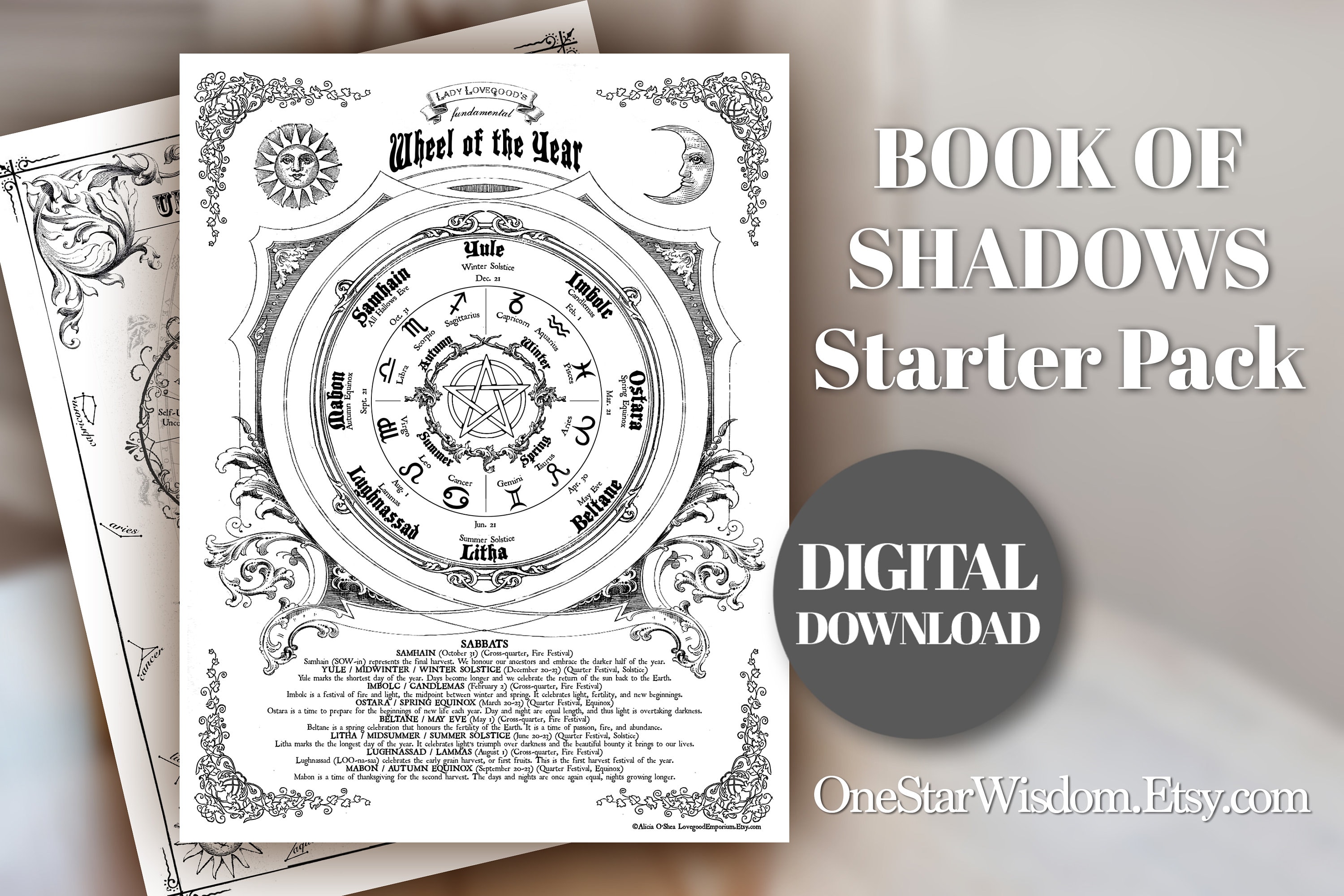 Book of Shadows Basics Package 10 Pages Printable PDF | Etsy