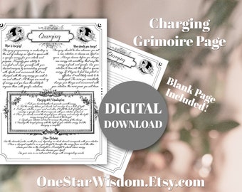 Charging Magick - Witchcraft - Book of Shadows - Grimoire Reference Page - Printable PDF
