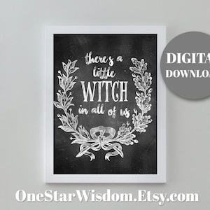 Little Witch Art Print - Quote Printable - PDF Instant Download