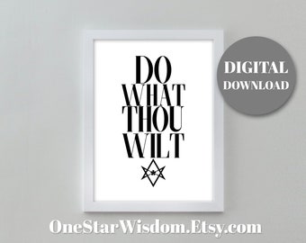 Do What Thou Wilt (Light) Art Print - Quote Printable - PDF Instant Download
