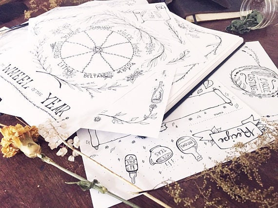 basics and herbal pack combo diy printable hand drawn etsy