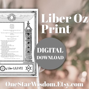 LIBER OZ - Thelema - Printable Resource