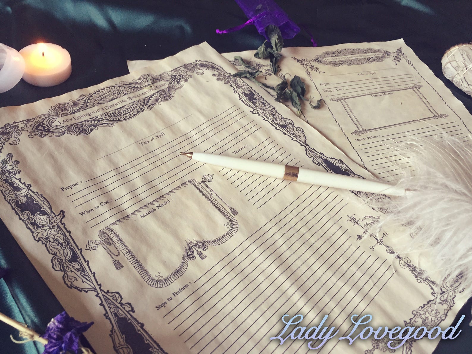Spell Templates A5 Size Printable PDF Book of Shadows Pages - Etsy
