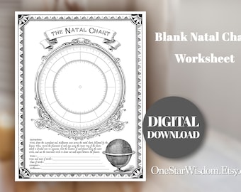 Blank Natal Chart Worksheet - PDF Printable