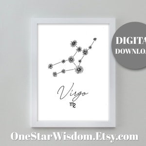 Virgo Flower Constellation Printable Art image 2