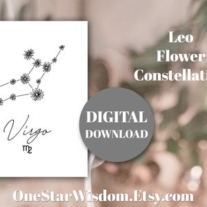Virgo Flower Constellation Printable Art image 1
