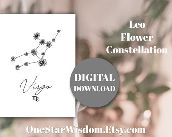 Virgo - Flower Constellation - Printable Art