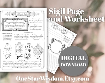 Sigils - How to Create and Use Magick Sigils - with Worksheets! - Book of Shadows / Grimoire - Printable PDF