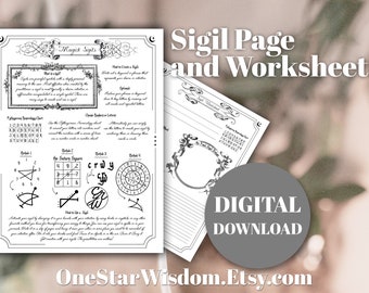 Sigils - How to Create and Use Magick Sigils - with Worksheets! - Book of Shadows / Grimoire - Printable PDF