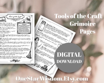 Tools of the Craft - Book of Shadows / Grimoire - Printable PDF