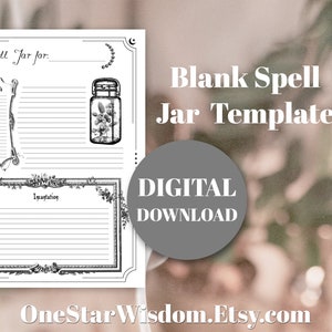 Spell Jar Worksheet - Printable PDF - Herbs - Spellcraft - Witchcraft - Book of Shadows