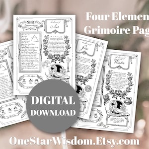 The Four Elements - Book of Shadows / Grimoire - Printable PDF