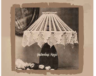 Instant Download PDF Crochet Pattern to make a Lace Ceiling or Table Lamp Light Shade Cotton Yarn Hippy Retro Country Cottage Rustic Decor
