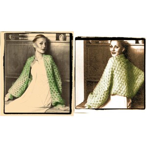 Instant Download PDF Knitting Pattern to make a Lacy Shrug Shoulder Wrap Bolero Womens Cardigan 4 Ply Yarn 32 34 36 38 inch Bust