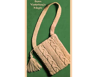 Instant Download PDF Easy Quick Beginners Knitting Pattern to make an Aran Shoulder Bag Kindle Tablet Cover or Phone Purse