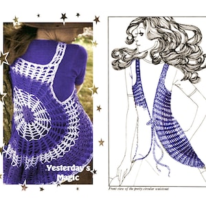 Instant Download PDF Crochet Pattern to make a Womens Hippy Cobweb Bolero Waistcoat Gilet Vest Shrug to fit 32 to 36 inch Bust