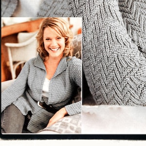 Instant Download PDF KNITTING PATTERN to make a Womens Lightweight Jacket 32 34 36 38 40 42 inch Bust 8 Ply Cotton Yarn
