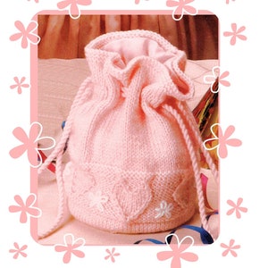 Sofortiger Download PDF Einfache Anfänger Strickanleitung zur Herstellung einer Puppentasche Kulturbeutel Make Up 8 Ply DK Garn