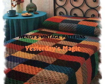 Instant Download PDF Easy Beginners Knitting pattern to make a Honeycomb Aran Style Patchwork Bedspread Blanket Afghan Sofa Throw Cushions