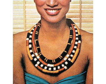 Instant Download PDF Jewelery Tutorial Instructions to make a Silk Thread Cord Bead African Ethnic Style Circlet Necklace Collar