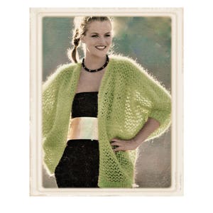 Instant Download PDF Beginners Easy Knitting Pattern to make a Womens Bubble Cardigan Loose Summer Shrug Baggy Jacket Big Needles One Size