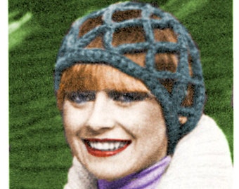 Instant Download PDF Quick Easy Crochet Pattern to make a Womens Mesh Hair Net Juliet Cap Hat Hair Wrap Chunky Yarn