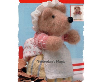 Instant Download PDF KNITTING PATTERN to make Mrs Tiggywinkle Hedgehog Soft Stuffed Cuddly Dressed Toy 8 Inches Tall 3 Ply Yarn