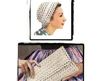 Instant Download PDF Crochet Pattern to make a Matching Lace Cloche Hat & Clutch Purse Handbag Summer Wedding Macrame Twine or 3 Ply Yarn