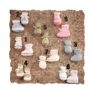 Instant Download PDF  KNITTING Pattern to make Baby Ankle Tie Bootees First Shoes 8 Variations 8 Ply DK Yarn Newborn to 6 months