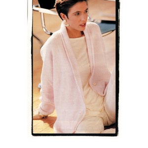 Instant Download PDF Knitting Pattern to make a Womens Baggy Long Oversize Summer Jacket Cardigan 8 Ply Yarn 2 Sizes 32 to 38 inch bust