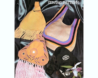 Full Size PDF Sewing Pattern to make a Small Pouch Handbag and Large Suede Canvas or Leather Japanese Knot Bag A4 Printable Instant Download