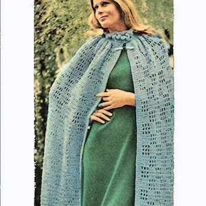 Instant Download PDF Crochet Pattern to make an Ankle Length Irish Celtic Medieval Maid Marion Maxi Cape Cloak Renaissance Wedding Coat