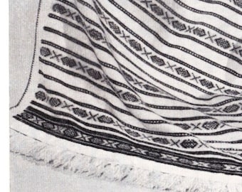 Instant Download PDF Knitting Pattern to make a Norwegian Fairisle Afghan Scandinavian Fireside Rug Fringed Blanket Log Cabin