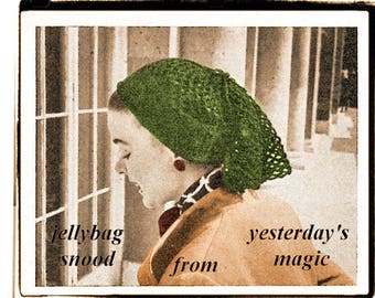 INSTANT DOWNLOAD PDF Easy Crochet Pattern to make a Jelly Bag Tie Snood Head Scarf Filet Mesh Hairnet Dread Wrap Rockabilly Retro Dressage