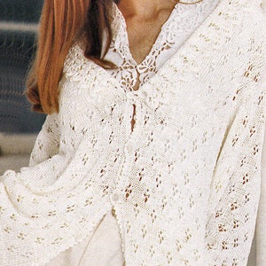Instant Download PDF Knitting Pattern to make a Womens Lacy Oversize Baggy Summer Cardigan 5 Sizes 8 Ply DK Yarn  32 to 4O inch Bust