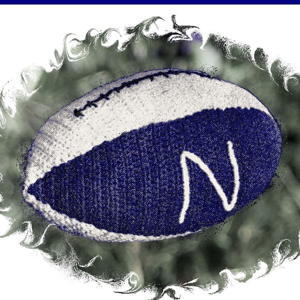 Instant Download Pdf Crochet Pattern to make a 20 inch Long Rugby American Football Soft Toy or Fun Bean Bag Cushion Indoor Play Ball