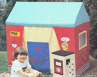 Instant Download PDF Sewing & Woodcraft Instructions to make a Playhouse Wendy House Garage Play Tent Garden Toy Make Believe Role Play