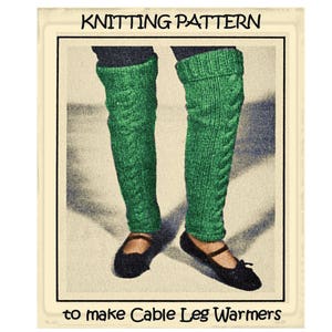 Instant Download PDF Easy Beginners KNITTING PATTERN to make Long Thigh Length Womens Legwarmers Boot Cuffs Dance Ballet Leggings Ski Socks
