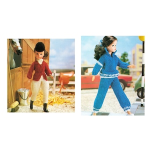 Instant Download PDF KNITTING PATTERN to make a Barbie or Sindy Horse Riding Jacket Trousers & Jogging Track Suit 12 Inch Teen Doll Clothes