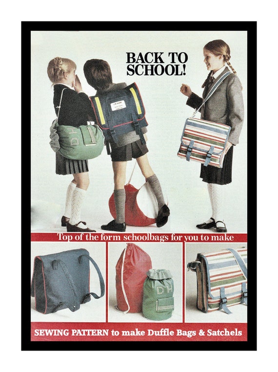 Instant Download PDF Sewing Pattern Tutorial to Make School Duffel Bag PE Bags College Rucksacks Satchels Back Pack Holdall Etsy