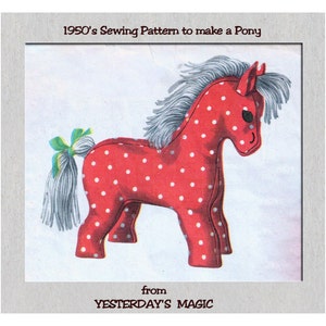 Full Size PDF Sewing Pattern A4 Printable to make a 10 inch Tall Cuddly Standing Pony Horse Foal Bean Bag Soft Baby Toy Instant Download