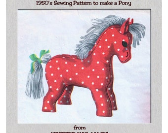 Full Size PDF Sewing Pattern A4 Printable to make a 10 inch Tall Cuddly Standing Pony Horse Foal Bean Bag Soft Baby Toy Instant Download