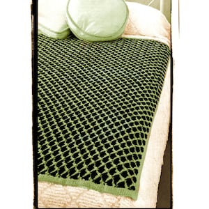Instant Download PDF CROCHET PATTERN  to make a Two Colour Honeycomb Waffle Bedspread Blanket Sofa Throw Afghan Single Double Bed Cover