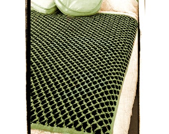 Instant Download PDF CROCHET PATTERN  to make a Two Colour Honeycomb Waffle Bedspread Blanket Sofa Throw Afghan Single Double Bed Cover
