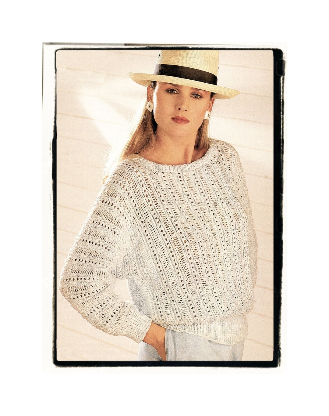 Instant Download PDF Knitting Pattern to Make a Womens Lacy Loose Fit ...