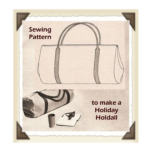Full Size PDF Sewing Pattern to make a Large 24 X 14 inch Canvas Holdall Weekend Travel Flight Cabin Bag A4 Printable Instant Download